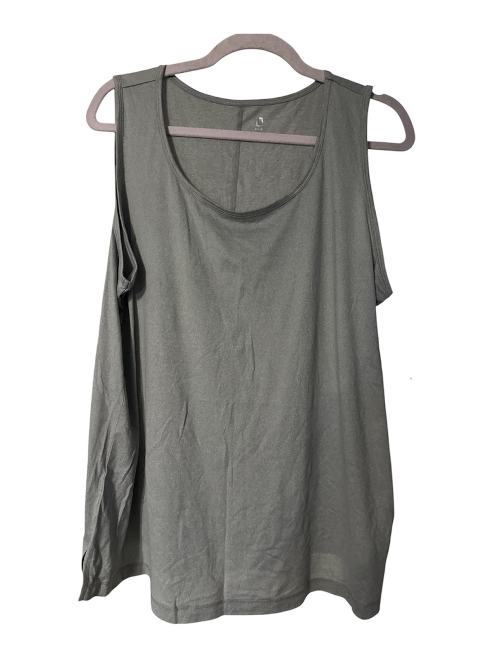 NWT Ideology Scoop Neck Tank Top - Gray 1x poly spandex so soft